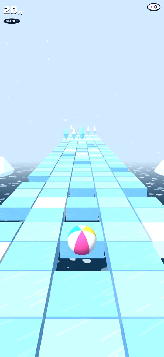 Ice world: an icy track between icebergs