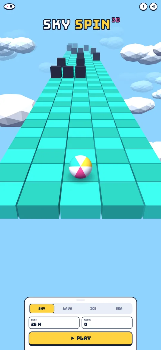 Sky world: a teal track above the clouds